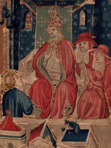 Historien om Saint Piat og Saint Eleuthère, scene 9 Saint-Éleuthère er bekræftet som biskop af Tournai (Au boin saint l