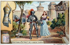 Handskens historie: handsken, stykke rustning blandt de skandinaviske folk - Liebig-kromolitografi af Unknown artist
