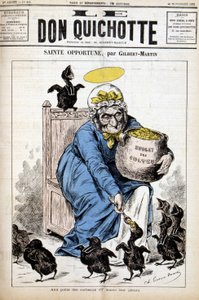 Hellig Opportune og kulternes budget: til de små krager giver hun deres bevoksning - i "" Le Don Quixote""" af 24/11/1882 af Unknown artist