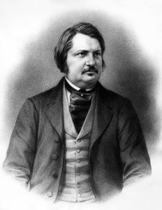 Honore de Balzac (1799-1850) fransk forfatter, ca. 1840 (gravering) af Unknown artist