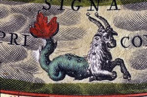 Horoskop: stjernetegn, Stenbukken. 1500-tals stik. af Unknown artist