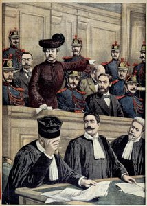 Humbert-sag: retssagen mod Therese Humbert (1856-1918), repræsenteret af en fransk skurk, som udgav sig for at være arven fra en amerikansk millionær. 1903 Privat samling af Unknown artist
