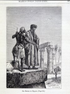 Ibn Battuta (1307-1377) i Egypten - i "" Discovery of the Earth"" af Jules Verne af Unknown artist