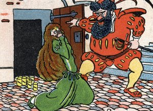 Illustration til "Blåskæg" af Unknown Artist