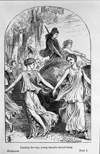 Illustration til "Endymion" af digteren John Keats (1795-1821) 1800-tallet af Unknown artist