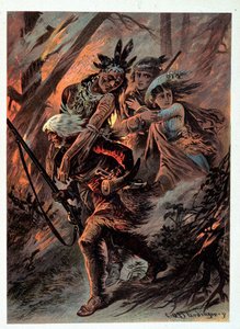 Illustration af "" læderstrømper" af F. Cooper af Unknown artist