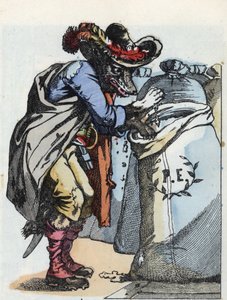 Illustration af fortællingen "Compere le Loup, Maitre Renard, Comere la Chevre et ses petits biquets"" efter en fabel af Jean de la Fontaine. I “”Fortællinger fra hjemmet for de mindste””. Anonym gravering af det 19. århundrede. af Unknown artist