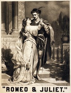 Illustration om Romeo og Julie af Shakespeare. Litografi, omkring 1880. af Unknown artist