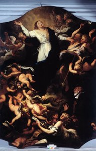 Den ubesmittede undfangelse med St Philip Neri (maleri af Unknown artist