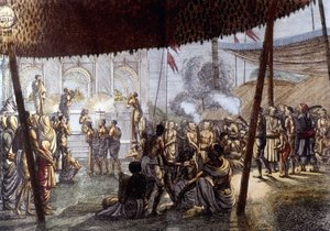 Indisk kultur og civilisation: Kærlighedsfest i Krishna, Indien. Indgravering 1808. af Unknown artist