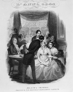 Interiør af en hytte i teatro alla Scala. 1844. af Unknown artist
