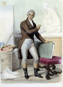 Jacques Louis David fransk maler og tegneserietegner (1748-1825) i Ed. Mennechet, "" Le Plutarque francais"" af Unknown artist