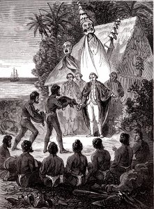 James Cook med Island Sandwich indfødte af Unknown artist