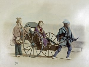 Japansk rickshaw, omkring 1900 af Unknown artist