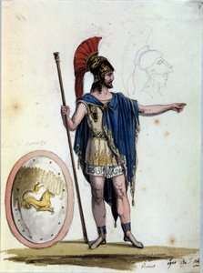 Jason karakter. Til operaen Medee af Luigi Cherubini (1760-1842) til en forestilling på La Scala (Milano, Italien) i 1822-1823. af Unknown artist