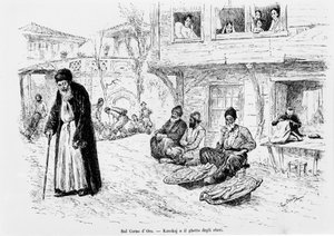 Jødisk ghetto i Konstantinopel. af Unknown artist