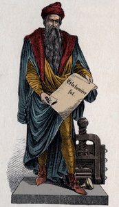 Johann Gutenberg, tysk bogtrykker og guldsmed af Unknown artist