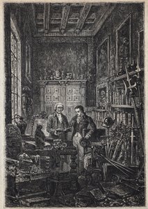 Jonathan Oldenbuck - (The Saint of the Saints of the Antiquary) - Illustration af det 19. århundrede til romanen "The Antiquary" af af Unknown artist