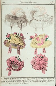 Tidsskrift for damer og mode, parisiske kostumer af Unknown artist