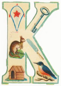 A: Insekter, glenter, kænguruer, nåletræer, kenneler, isfugle (sort litho) af Unknown artist