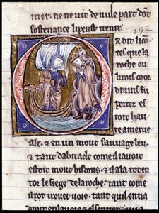 Kong Modreius. Manuskript: Erobring af Saint Gréal, skrevet 717 år efter vor herres lidenskab. Bibliotheque Municipale de Rennes, frk. 255 (Samling af romaner af det runde bord); Paris af Unknown artist