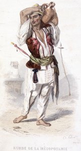 Kurder fra Mesopotamien med en amfor. Omkring 1810-1860. af Unknown artist
