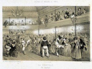La Courtille: folkebal - 1800-tallet af Unknown artist