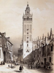 La Giralda, Sevilla, "" Kunstneriske og monumentale Spanien af de berømte steder og monumenter i Spanien"" af Don Genaro Perez De Villa af Unknown artist
