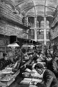 Cujas-biblioteket ved Paris Law School, gravering i avisen ""La jeunesse"" af Unknown artist