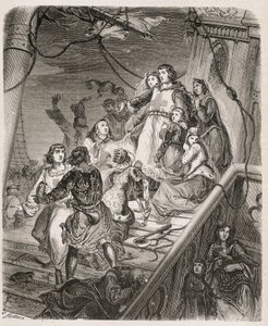 La galère de Saint Louis - i "" Historie om paver, konger, dronninger, kejsere, gennem århundrederne"" af Maurice Lachatre 1857 af Unknown artist