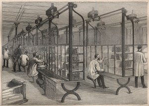 Brevpost: sortering af kuverter på Hotel des Posts i Paris - Indgravering i "La Science francaise"" af Unknown artist