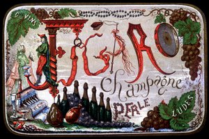 Etiket af Figaro Champagne Perle. sd. 19. århundrede. af Unknown artist