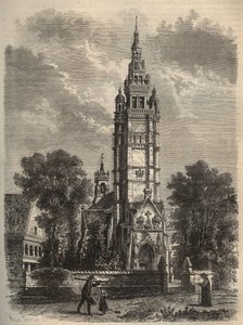 Ogival kunst i sin tilbagegang - Notre-dame de Roscoff en bretagne - gravering af det 19. århundredes din af Unknown artist