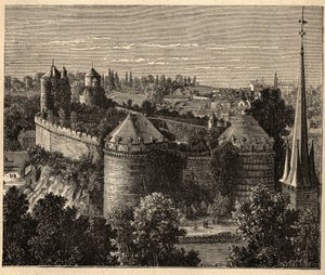 Le Chateau a Fougeres - Bretagne - Frankrig - gravering i "" PATRIE" - PECTUREQUIREQUE BESKRIVELSE AF FRANKRIG I 6 BIND AF LUCIEN HUARD - slutningen af ​​1800-tallet af Unknown artist