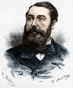 Leo Delibes (1836-1891), fransk musiker og komponist. Træstik af Charles Baude efter Gaston Vuillier - i "" Le Monde Illustré"" af 28. april 1883. af Unknown artist