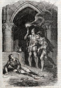 Leon (Løven) Delivre Roger (Ruggero, Ruggiero) - Indgravering af 1851 fra "" Roland Furieux"" (1500-tallet) af Ludovico Ariosto, kendt som Ariosta - Udgave oversat fra italiensk af greven af ​​Tressan og udgivet af Gustave Harvar af Unknown artist