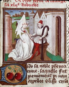 The Loves of Didon, Grundlæggeren af ​​Carthage og Enee Miniature taget fra "The Book of Light and Noble Women"" af Giovanni Boccaccio sagt af Jean Boccace (1313-1375) af Unknown artist