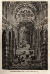 Det indre af katedralen i Siena, gravering for at illustrere en rejse til Siena (Italien) i 1865, i "Le tour du monde, nouveau journal des voyages" udgivet under ledelse af Edouard Charton af Unknown artist