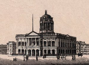Liverpool, England: udsigt over rådhuset. i "" Verden illustrerer 168 visninger"" Udateret (slutningen af det 19. århundrede) af Unknown artist