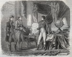 Lord Cornwallis (1738-1805) forhandlede Amiens-traktaten (1802) med Napoleon Bonaparte (1769-1821) - Amiens-freden, Frankrig - Traktat underskrevet marts 1802, som afsluttede revolutionskrigene af Unknown artist