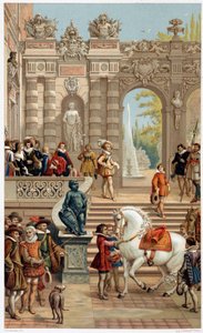Ludvig XIII ved hoffet, i en alder af 13 - i "" 1600-tallet - Institutioner: brug og kostumer, Frankrig 1590-1700"" af Paul Lacroix af Unknown artist