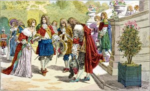 Ludvig XIV og hans hof i Versailles. af Unknown artist