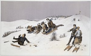 Luge - i "" Skitser af canadisk sport og tidsfordriv"" af Lieut. Henry Buckton Laurence af Unknown artist
