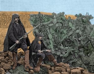 Mafia (Cosa nostra) på Sicilien: picciotti unge medlemmer af mafiaen, slutningen af det 19. århundrede. af Unknown artist
