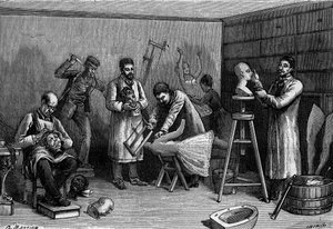 Fremstilling af voksfigurer på Musee Grevin i Paris. Gravering i "" Nature: gennemgang af videnskaberne og deres anvendelser til kunst og industri "" af 21. april 1894. af Unknown artist