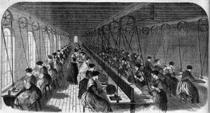 Fremstilling af cementee-pen: arbejdere i et trykkeriværksted i en fabrik i Birmingham i "" Le Journal Illustrous"" af Unknown artist