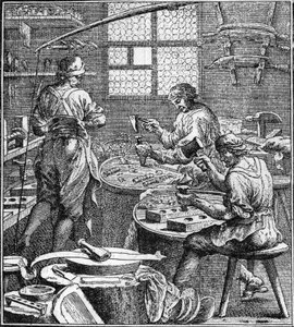Fremstilling af syning i det 18. århundrede. af Unknown artist