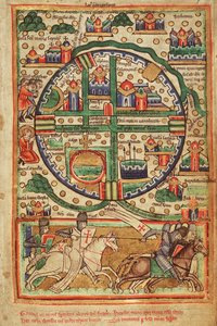 Kort over Crusader Jerusalem af Unknown artist