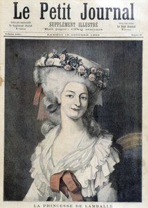 Marie Therese af Savoie Carignan (1749-1792), prinsesse af Lamballe - Forside "" The Petity Journal"" af Unknown artist
