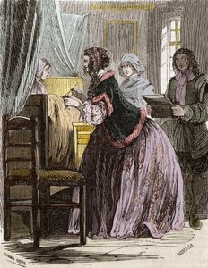 Marquise de Brinvilliers forgifter patienterne på Hotel Dieu i Paris. af Unknown artist